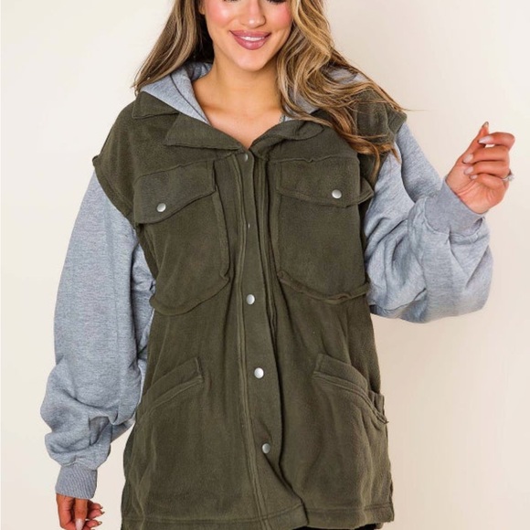 AEMI + CO Olive Gray Jacket NWOT - Picture 4 of 7